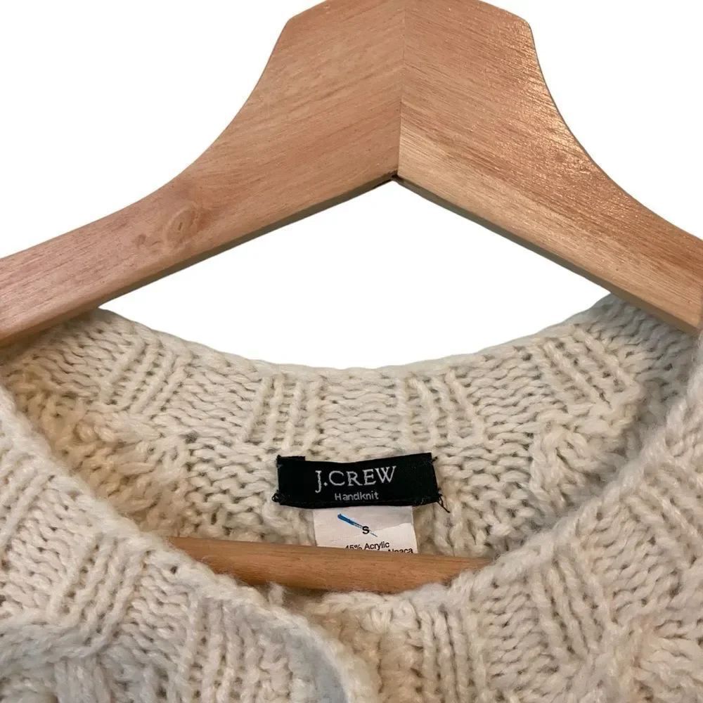 J. Crew Hand Knit Cardigan Sweater with Front Pockets with Gold Accent in Small - Picture 11 of 12